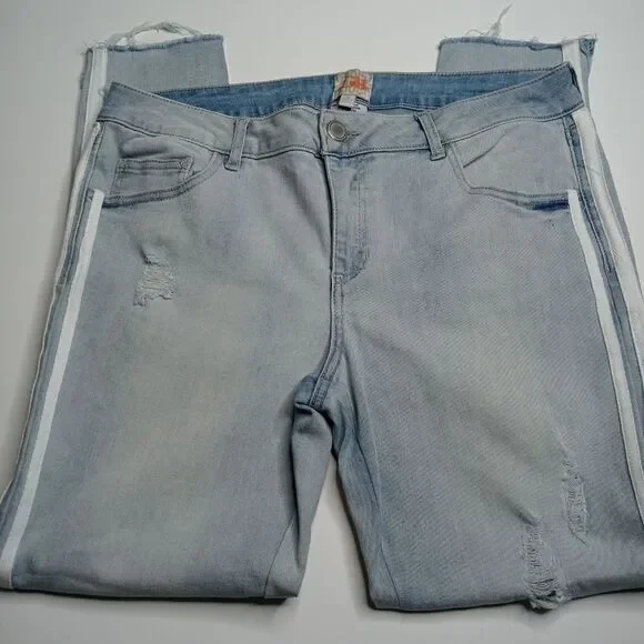 GB Gianni Bini Tuxedo Stripe Raw Step Hem Jeans - Picture 5 of 9